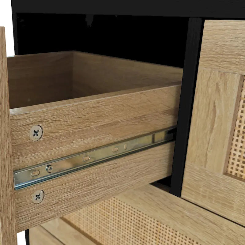 Modern Rattan Storage Cabinet Rattan Drawer,for Bedroom,Living Room