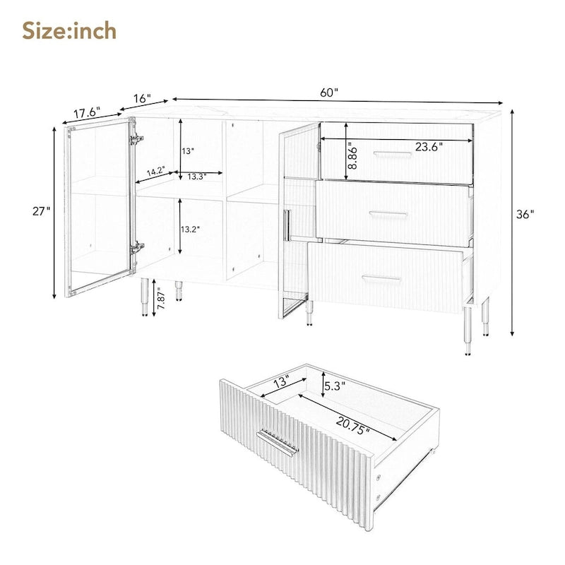 Modern Sideboard MDF Buffet Cabinet