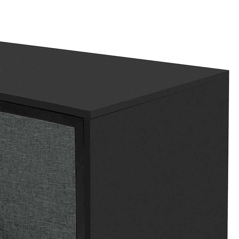U_Style Curved Design Storage Cabinet w/Three Doors/Adjustable Shelves