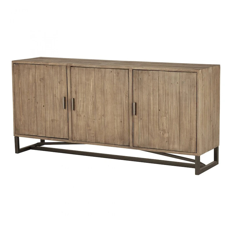 3-Door Metal Base Sideboard