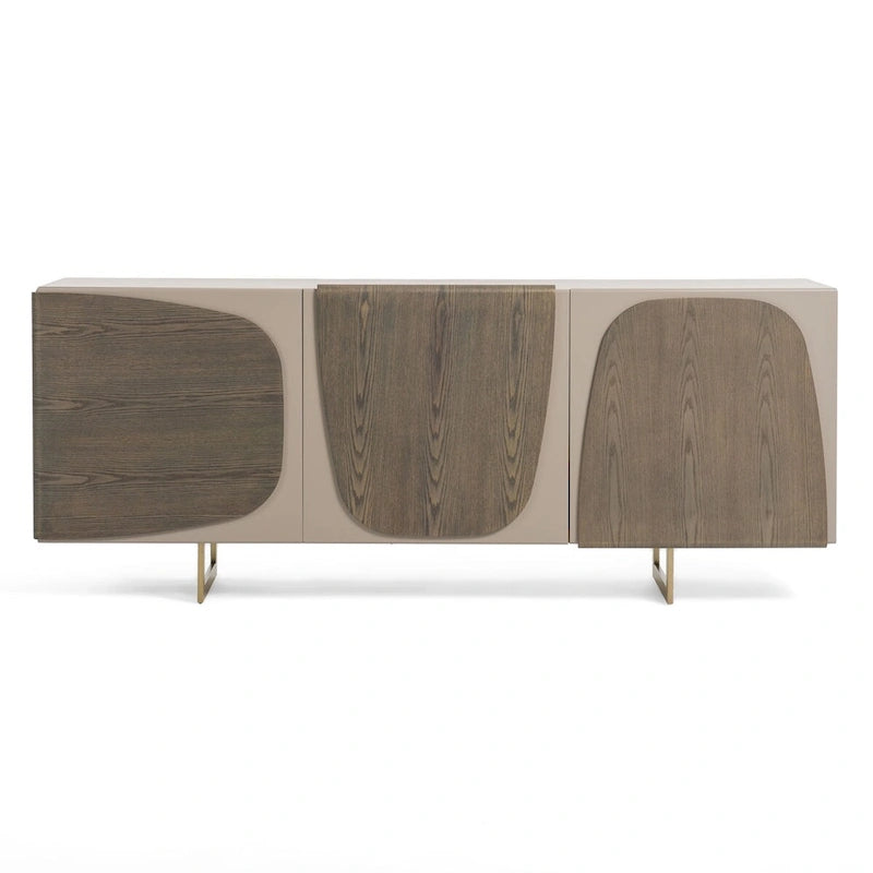 Modern Grey Wood Buffet Sideboard
