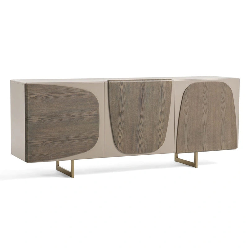 Modern Grey Wood Buffet Sideboard