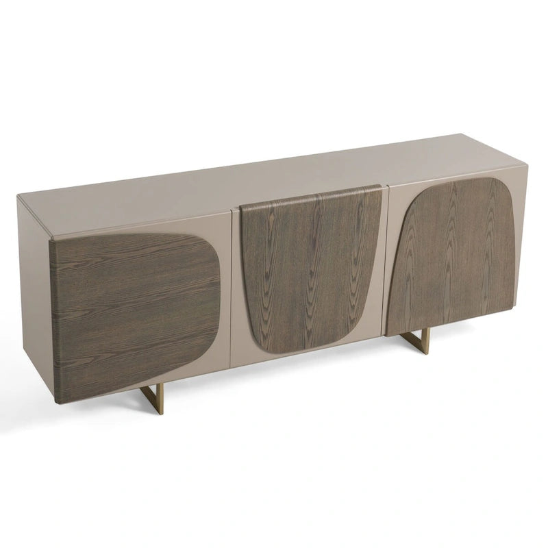 Modern Grey Wood Buffet Sideboard