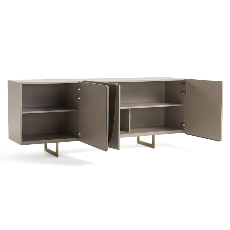 Modern Grey Wood Buffet Sideboard