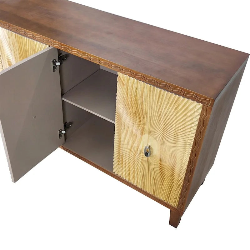 Vintage 4 Door Storage Cabinet,Dining Sideboard,Large Buffet