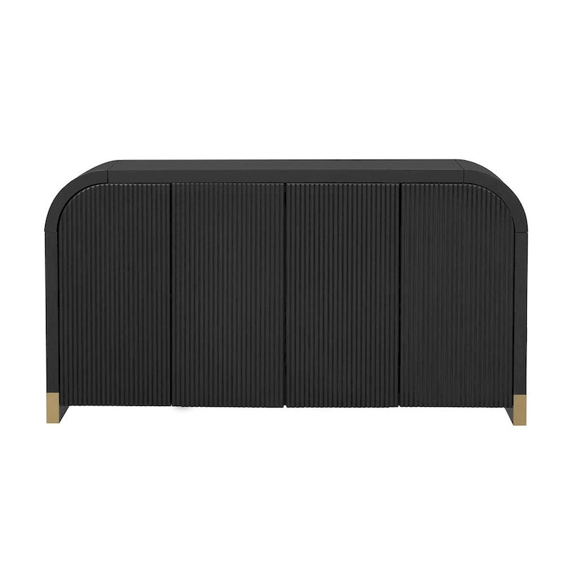 60 Curved Corner Cabinet Sideboard with Adjustable Shelves