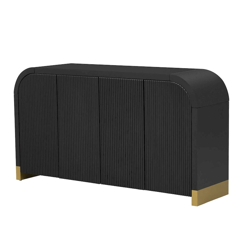 60 Curved Corner Cabinet Sideboard with Adjustable Shelves