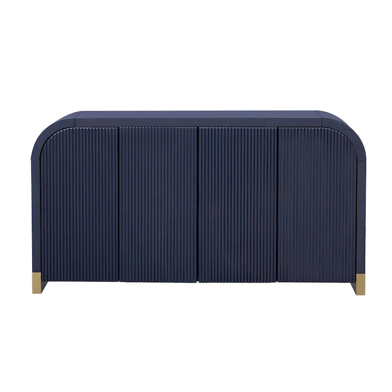 60 Curved Corner Cabinet Sideboard with Adjustable Shelves