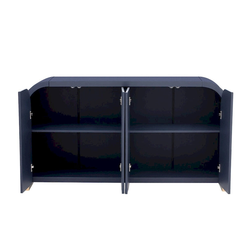 60 Curved Corner Cabinet Sideboard with Adjustable Shelves