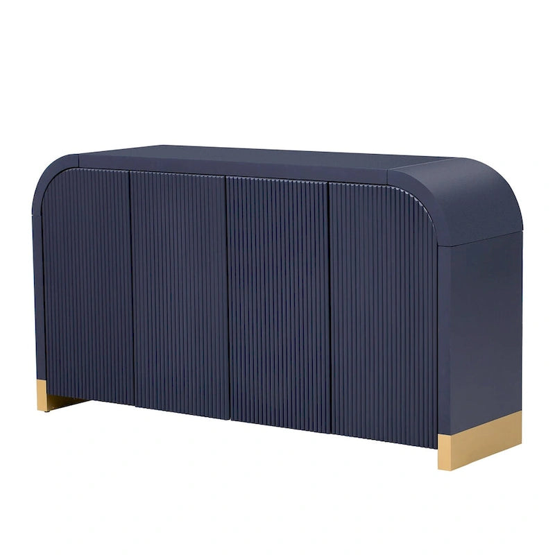 60 Curved Corner Cabinet Sideboard with Adjustable Shelves