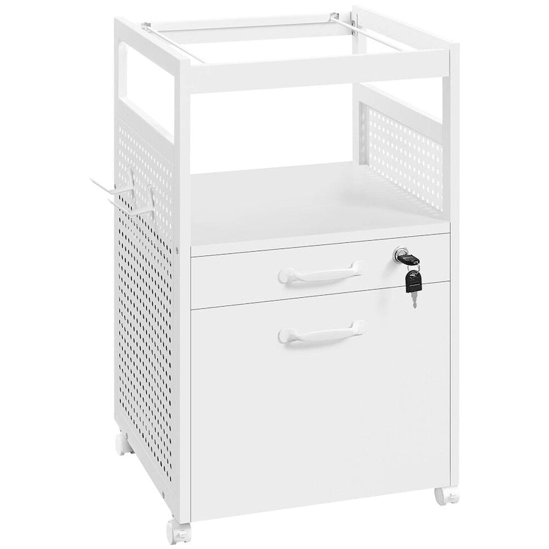 Office File Cabinet with Open Storage Shelf & Mobile Casters