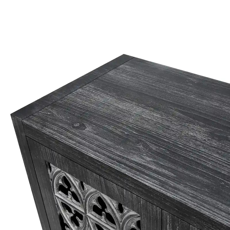 Sideboard Buffet Hollow Four Door Antique Cabinet