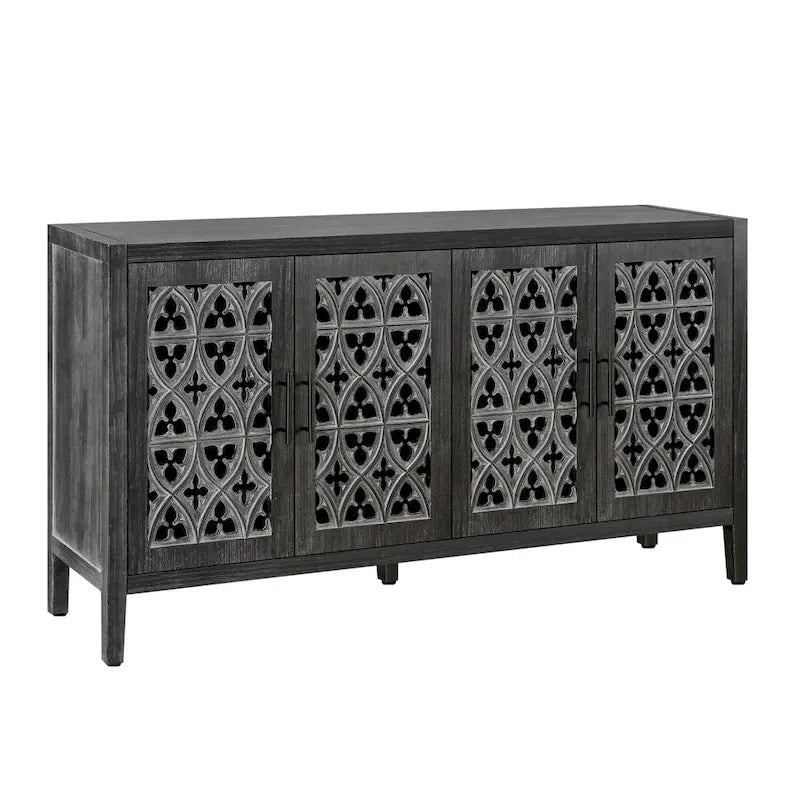 Sideboard Buffet Hollow Four Door Antique Cabinet