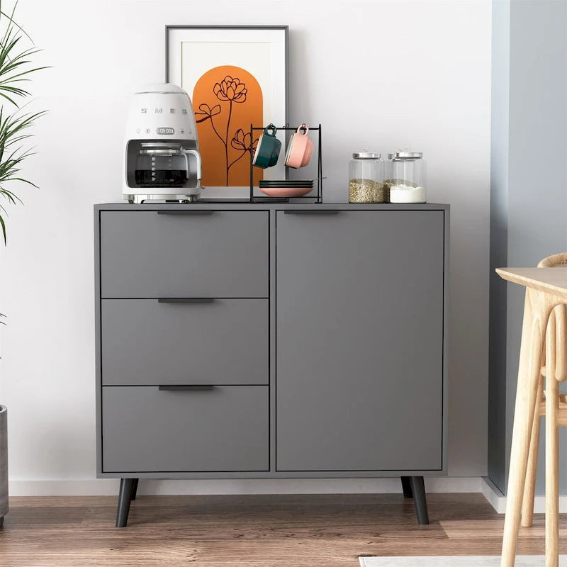 Storage Cabinet with 3 Drawers & Adjustable Shelf, Door