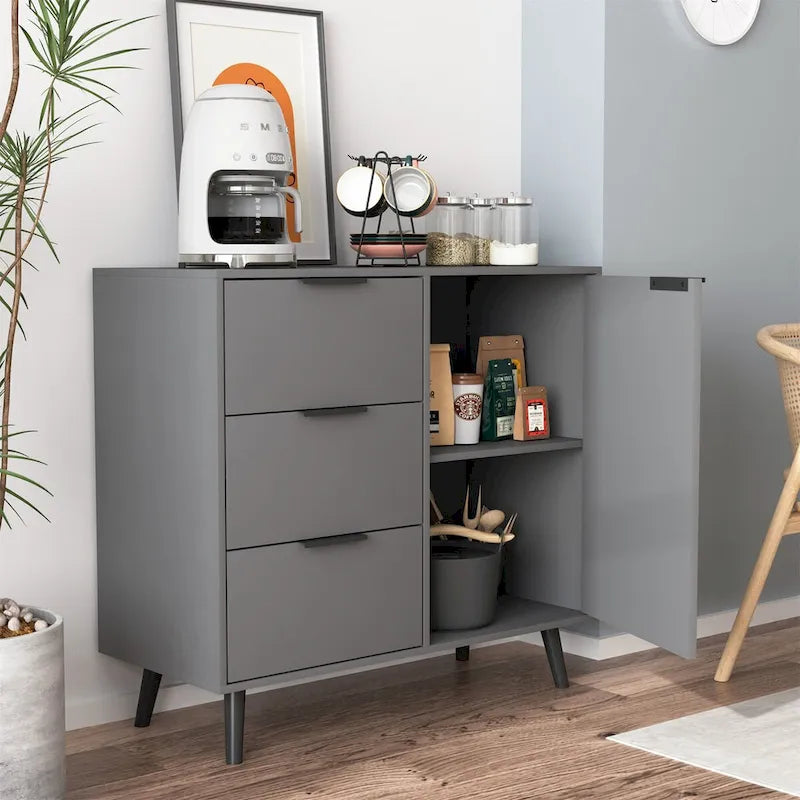 Storage Cabinet with 3 Drawers & Adjustable Shelf, Door