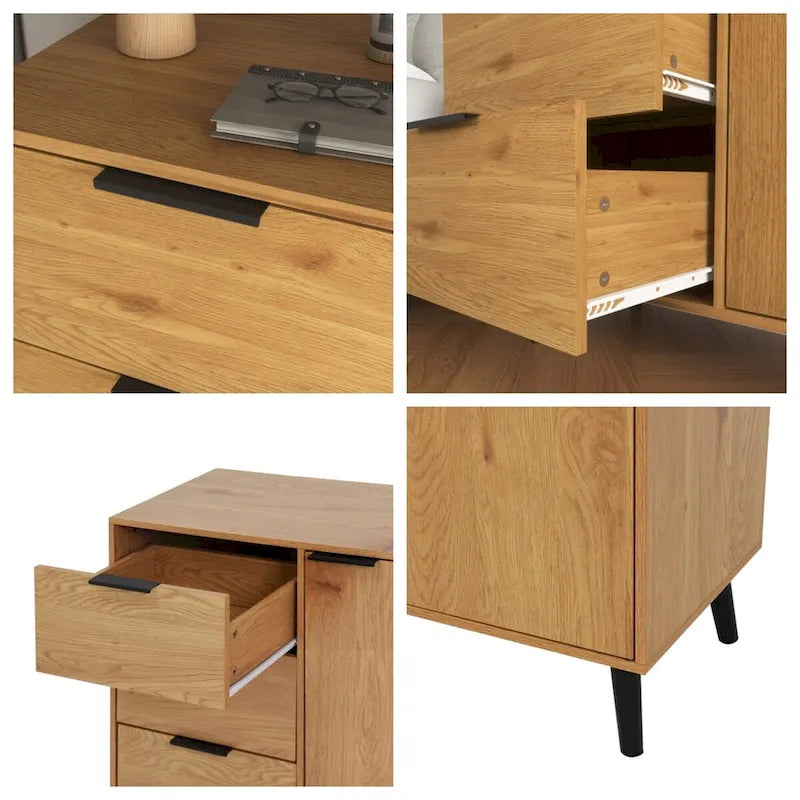 Storage Cabinet with 3 Drawers & Adjustable Shelf, Door