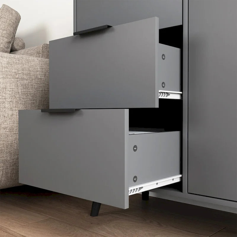 Storage Cabinet with 3 Drawers & Adjustable Shelf, Door