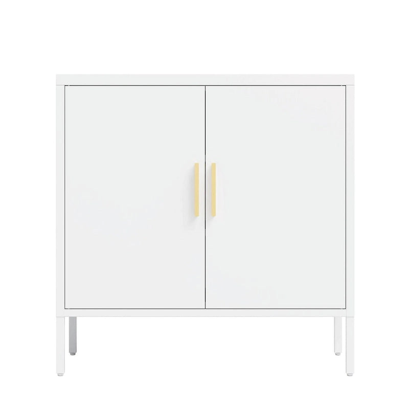 Steel Lockable Garage Storage Cabinet with 2 Doors and 2 Adjustable Shelves