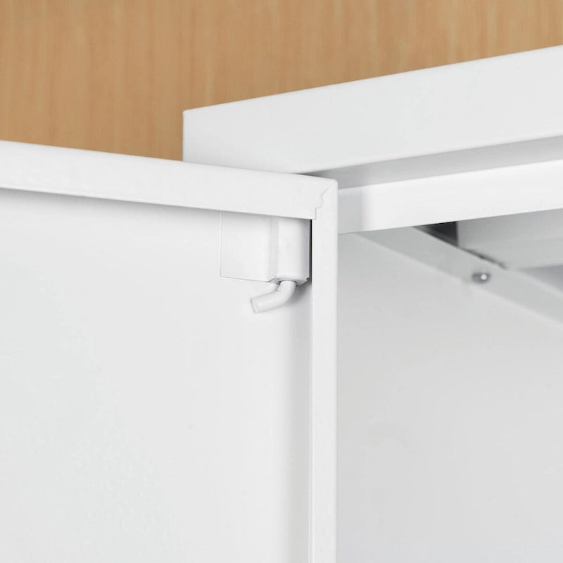 Steel Lockable Garage Storage Cabinet with 2 Doors and 2 Adjustable Shelves
