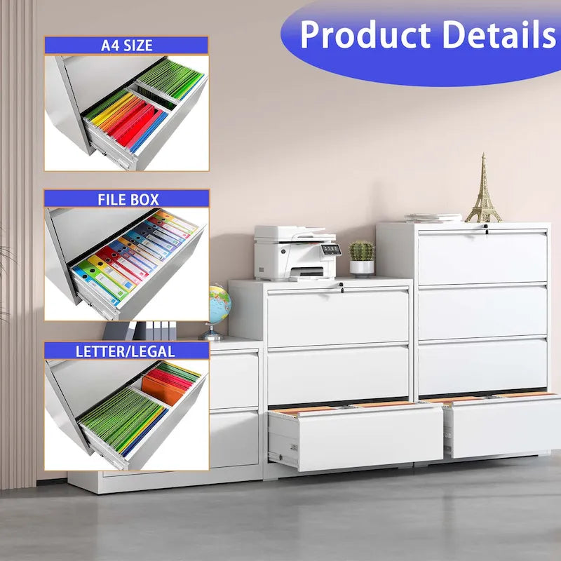 2-Drawer Metal Filing Cabinet with Lock for Home Office