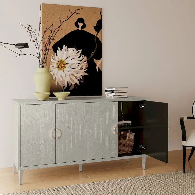 Stylish and Functional 4-Door Storage Cabinet