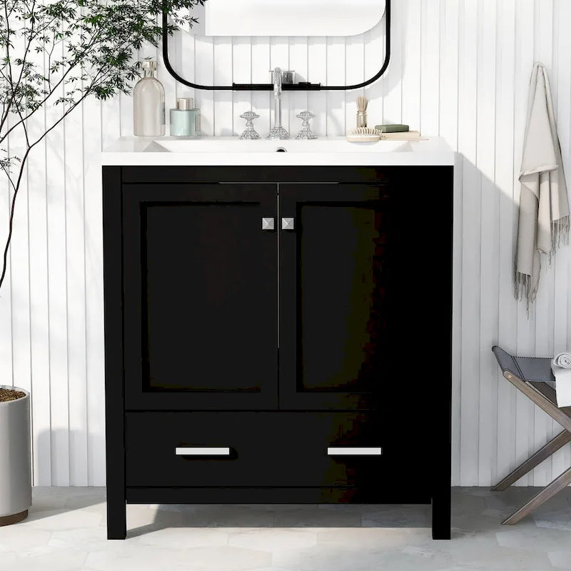 Bathroom Storage Cabinet with 2 Doors and a Drawer