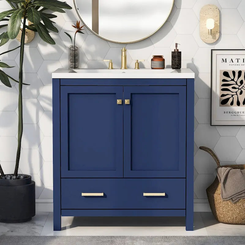Bathroom Storage Cabinet with 2 Doors and a Drawer
