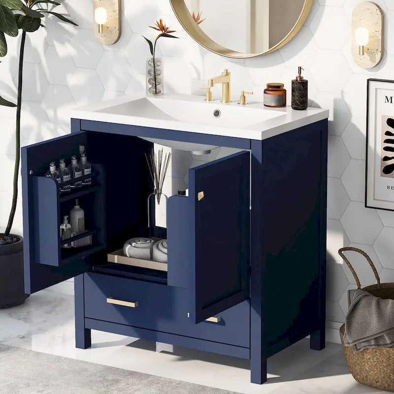 Bathroom Storage Cabinet with 2 Doors and a Drawer
