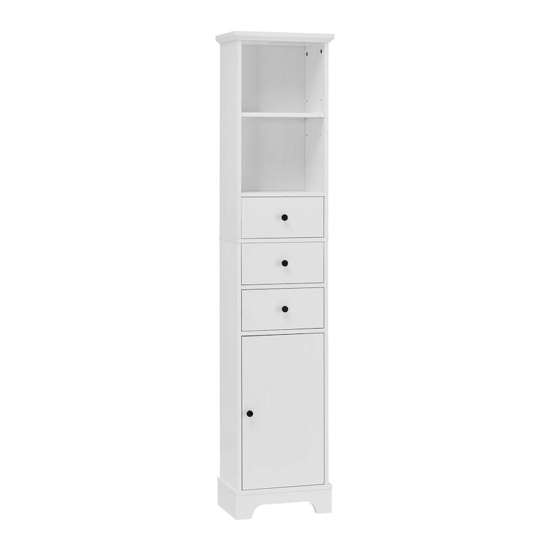 Tall Bathroom Cabinet, Freestanding Storage Cabinet with 3 Drawers and Adjustable Shelf