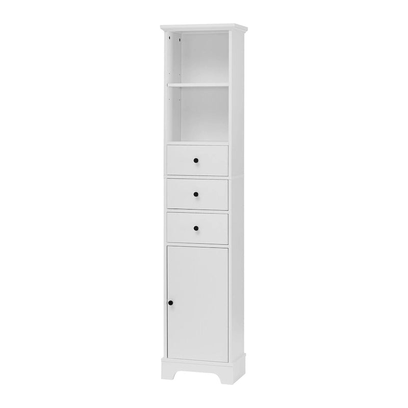 Tall Bathroom Cabinet, Freestanding Storage Cabinet with 3 Drawers and Adjustable Shelf