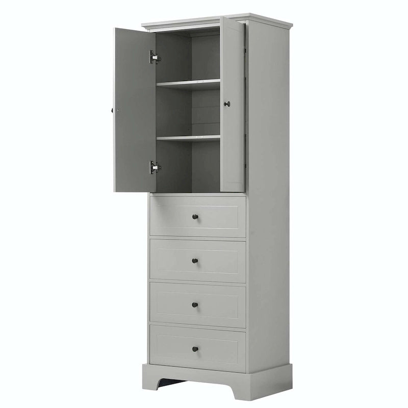 Storage Cabinet with 2 Doors and 4 Drawers