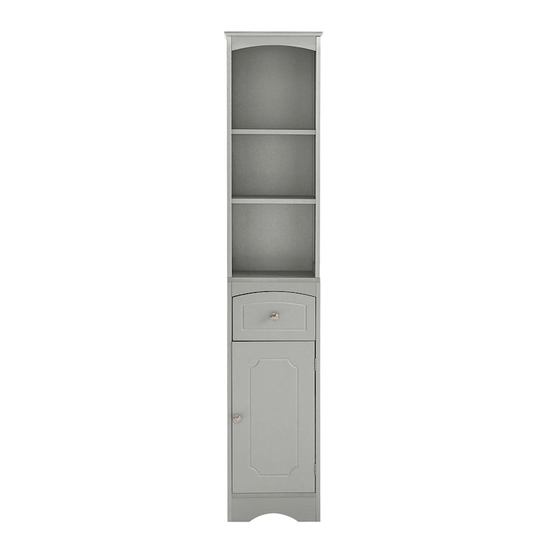 Tall Bathroom Cabinet, Freestanding Storage Cabinet with Drawer, MDF Board, Adjustable Shelf