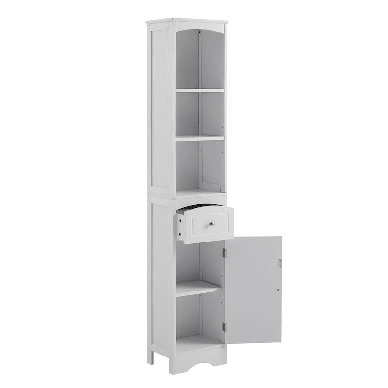 Tall Bathroom Cabinet, Freestanding Storage Cabinet with Drawer, MDF Board, Adjustable Shelf