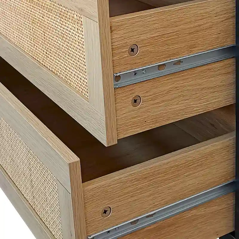 6 Rattan Drawers Storage Cabinet