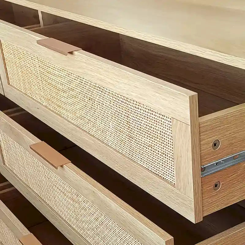 6 Rattan Drawers Storage Cabinet