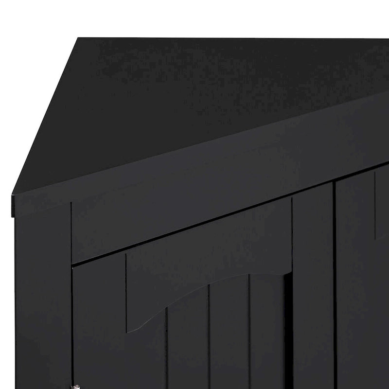 Bathroom Floor Corner Cabinet with Doors and Shelves