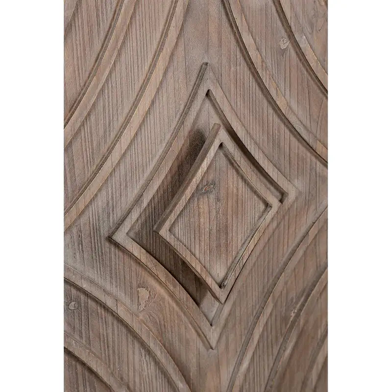 Sideboard Buffet Cabinet with Solid Wood Legs 60 Cabinet with 4 Convex pattern diamond Doors and 2 Shelves