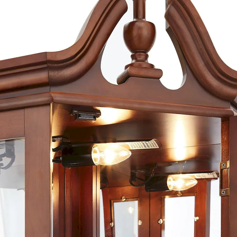 Corner Curio Cabinet with Lights(E26 light bulb not included)