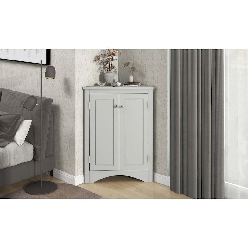 Triangle Bathroom Storage Cabinet with Adjustable Shelves
