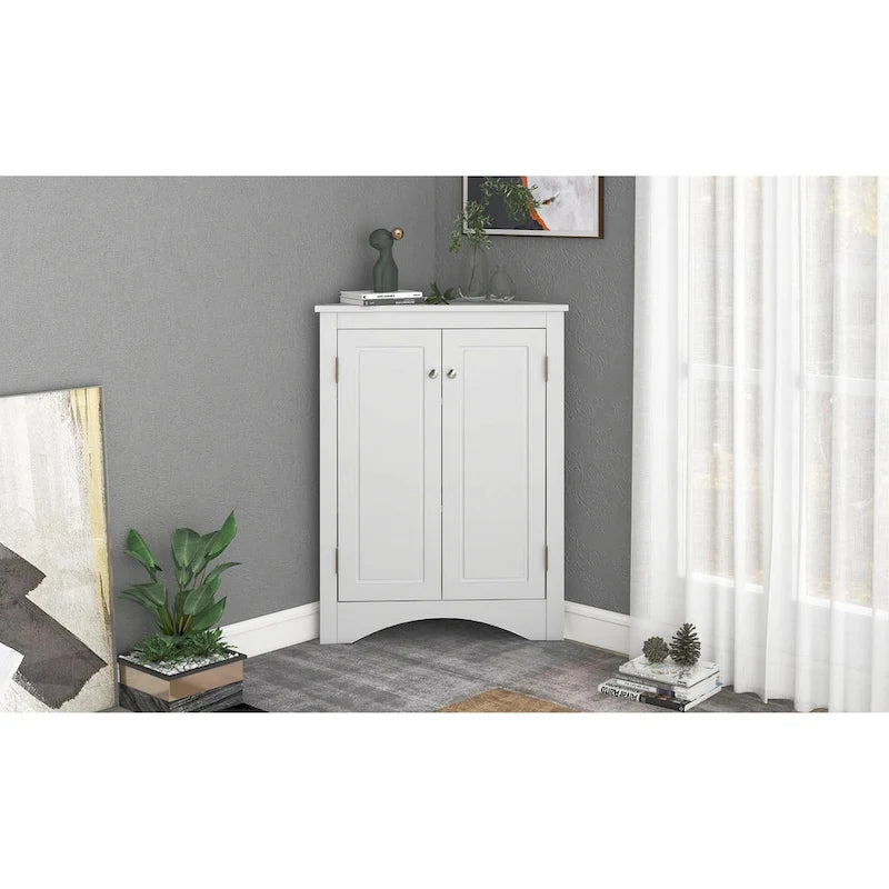 Triangle Bathroom Storage Cabinet with Adjustable Shelves
