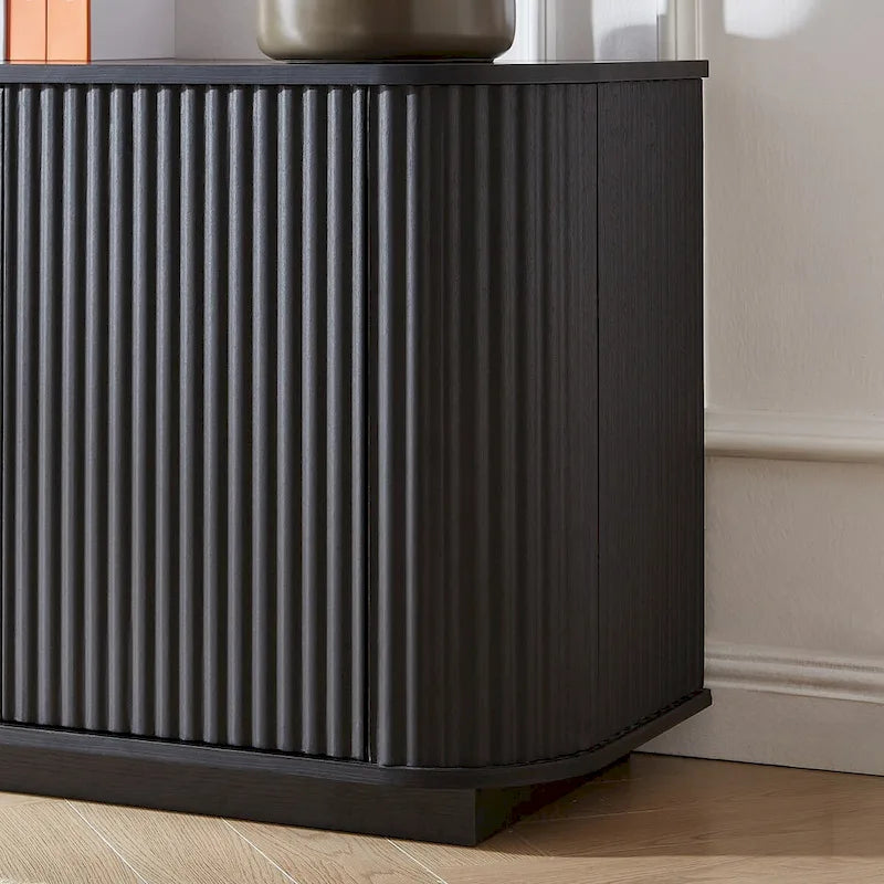 Wooden Vertical Striped Cabinet for Kitchen/Bedroom/Entryway