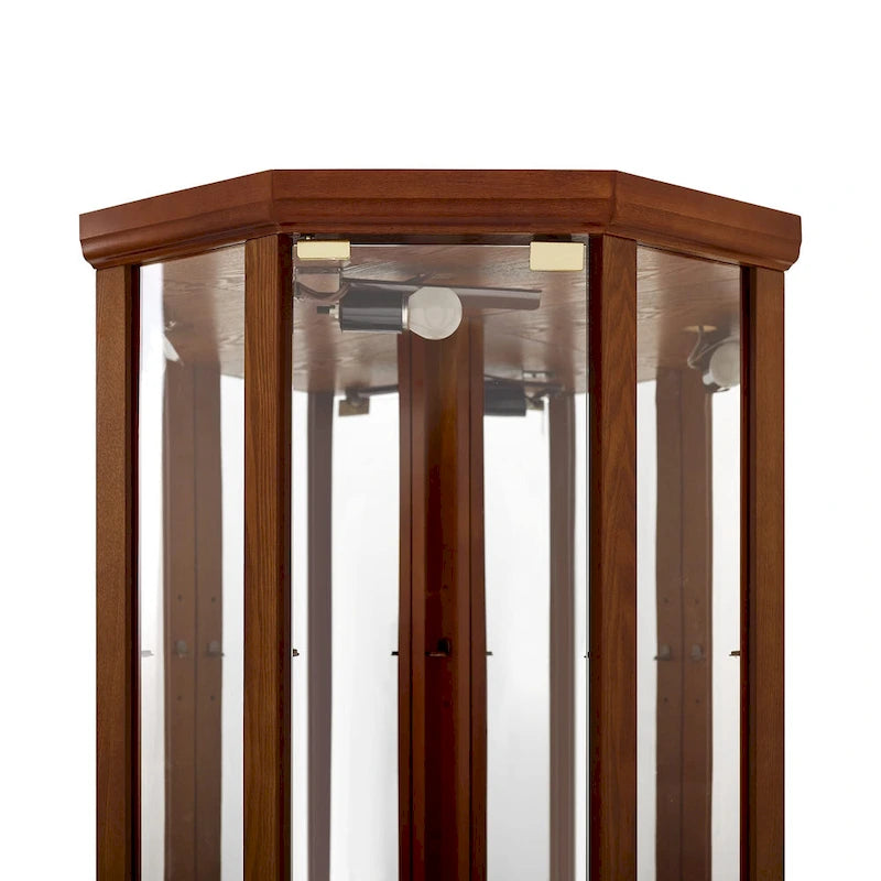 6 Shelf Lighted Corner Curio Cabinet(E26 light bulb not included)