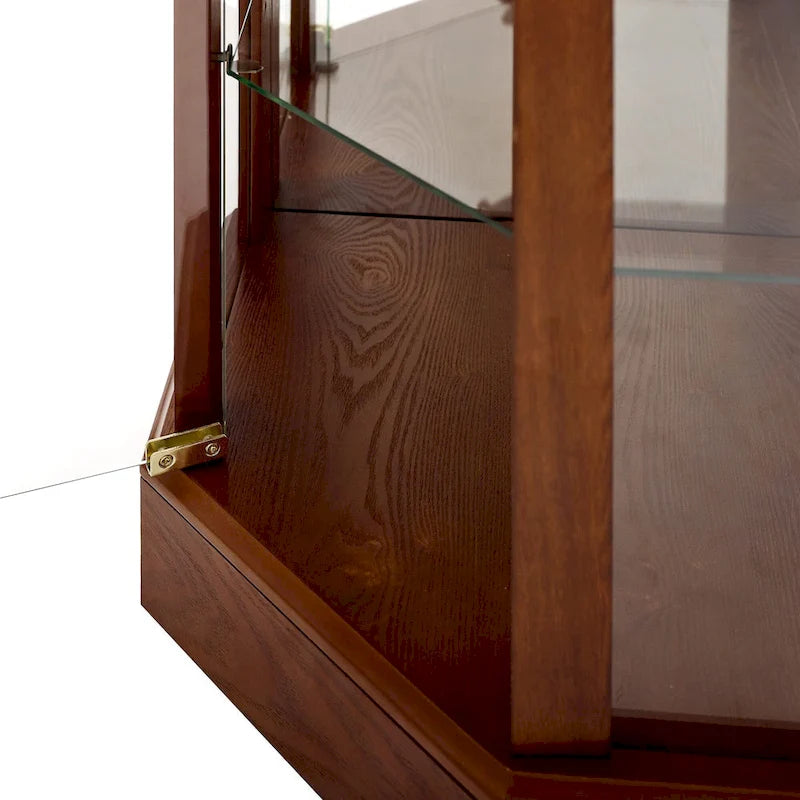 6 Shelf Lighted Corner Curio Cabinet(E26 light bulb not included)